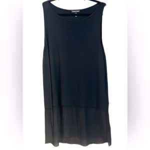 Eileen Fisher silk black sleeveless long top